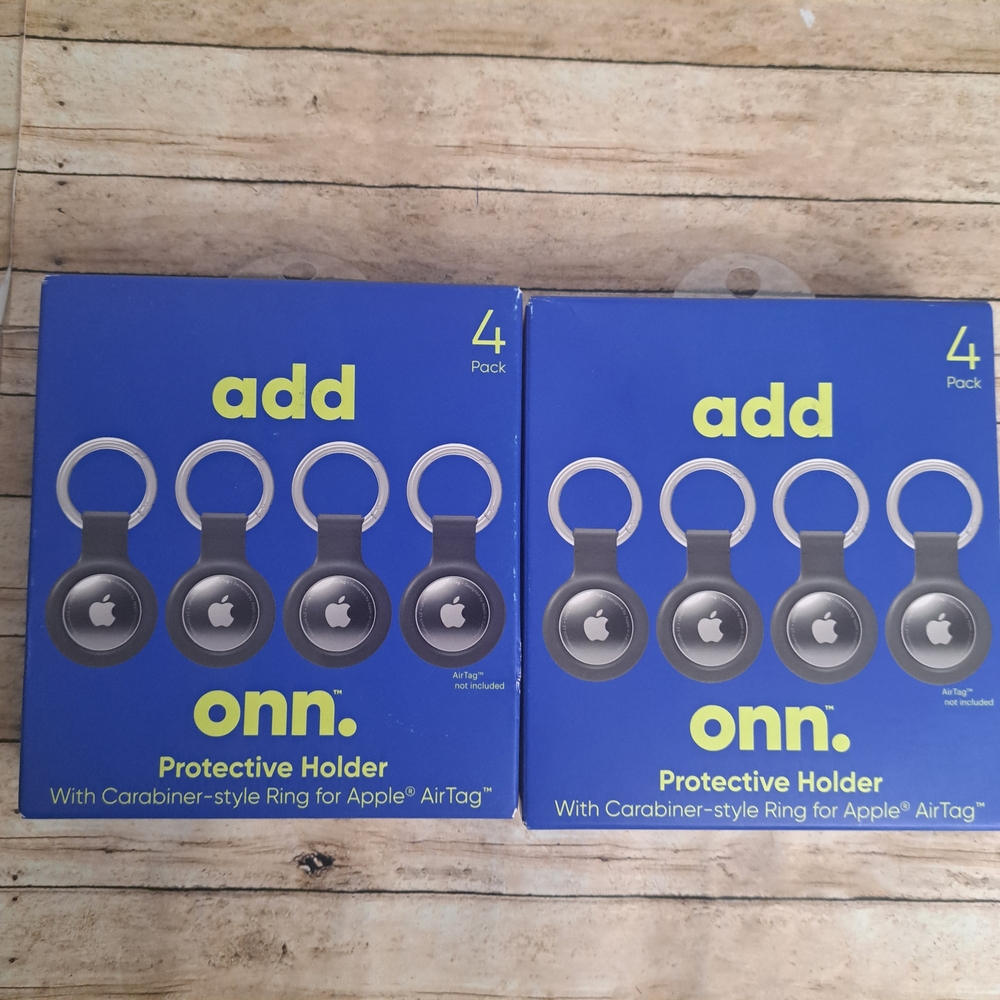2 Packs of 4 Pack of Onn Black Protective Holder for Apple AirTag